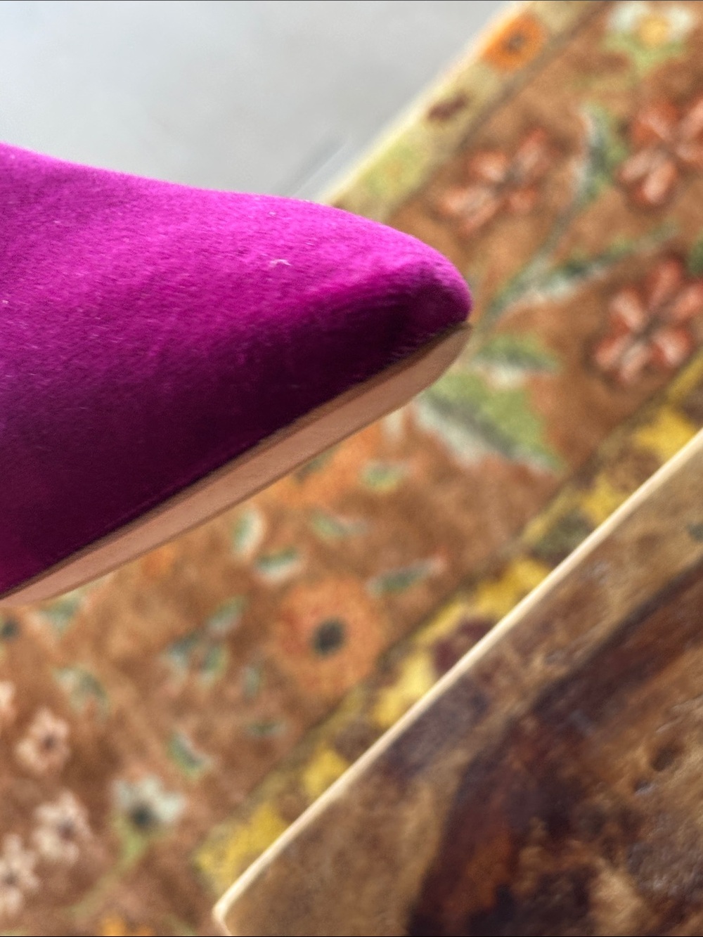 Olivia Von Halle Contessa Pasha Pink Slippers in Velvet Size 38 - Picture 15 of 16
